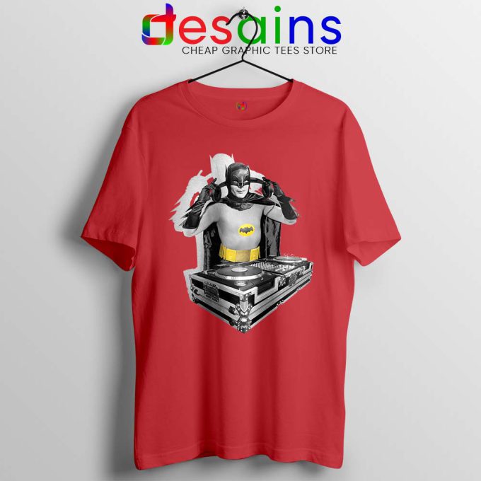 DJ The Dark Knight Red Tshirt Funny Batman DJ Tee Shirts S-3XL