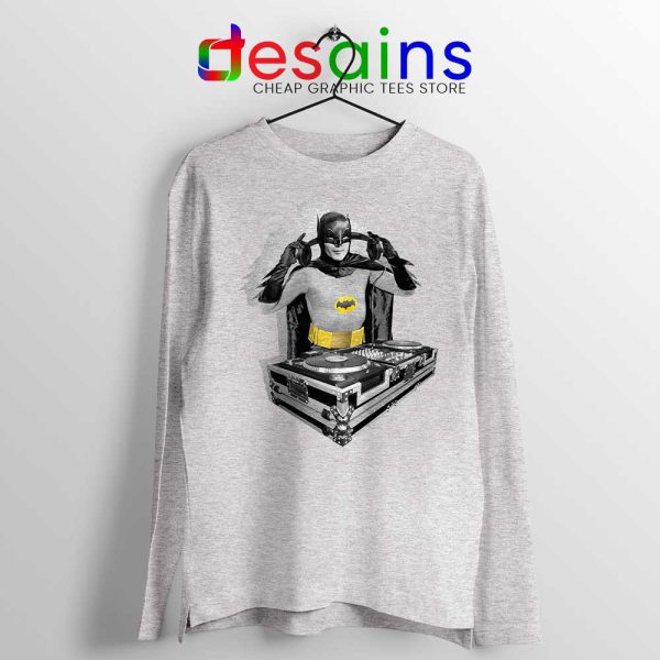 DJ The Dark Knight Sport Grey Long Sleeve Tshirt Batman DJ Tees