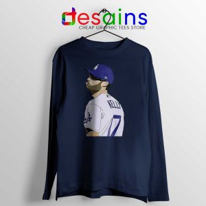 Dodgers Joe Kelly Pout Navy Long Sleeve Tee Los Angeles Dodgers T-Shirts
