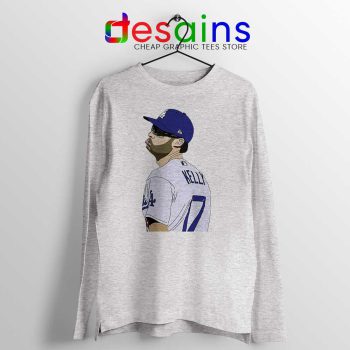 Dodgers Joe Kelly Pout Sport Grey Long Sleeve Tee Los Angeles Dodgers T-Shirts