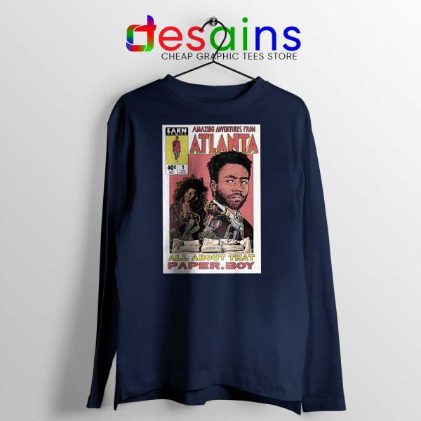 Donald Glover Amazing Adventures Navy Long Sleeve Tee From Atlanta