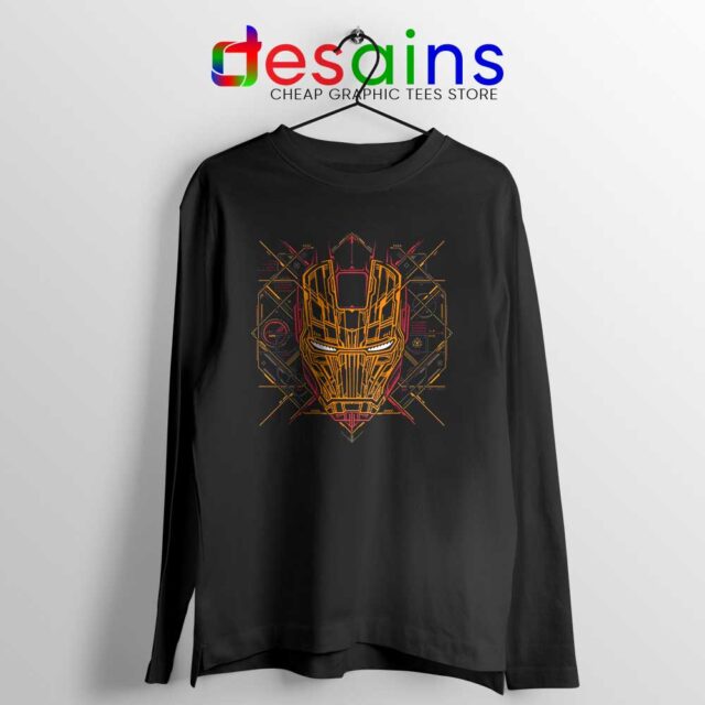 Iron Man Tech Long Sleeve Tee Iron Man Mask Art T-shirts Long