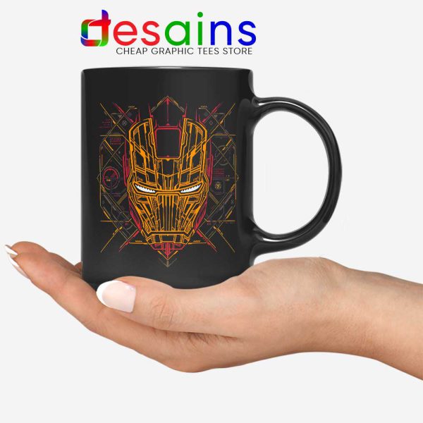 Iron Man Tech Mug Marvel Iron Man Mask Art Coffee Mugs