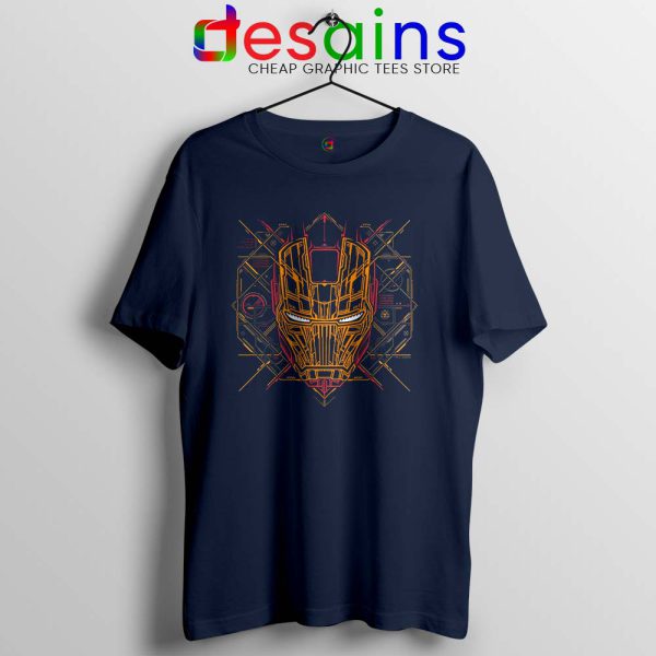 Iron Man Tech Navy Tshirt Iron Man Mask Art Tee Shirts Movie