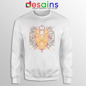 Iron Man Tech White Sweatshirt Marvel Iron Man Mask Art Sweaters