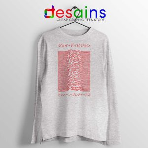 Japanese Joy Division Sport Grey Long Sleeve Tshirt Unknown Pleasures Tees