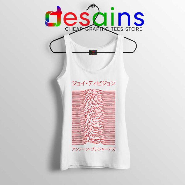 Japanese Joy Division White Tank Top Unknown Pleasures Tops Shirts