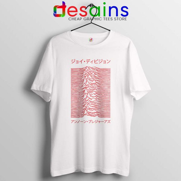 Japanese Joy Division White Tshirt Unknown Pleasures Tee Shirts S-3XL