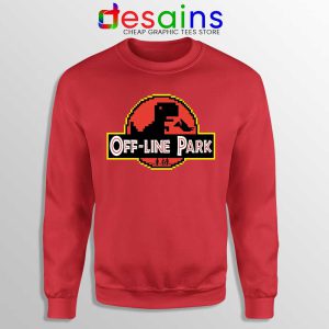 Off Line Park Red Sweatshirt Jurassic Park T-Rex Dinosaur Sweaters Funny