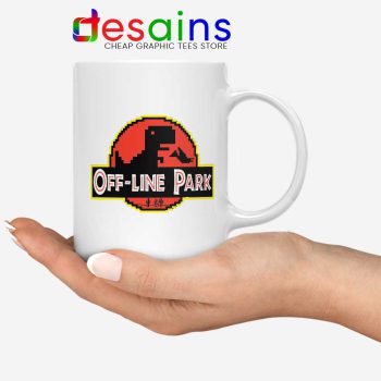 Off Line Park White Mug Jurassic Park T-Rex Dinosaur Coffee Mugs
