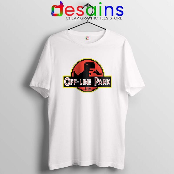 Off Line Park White Tshirt Jurassic Park T-Rex Dinosaur Tee Shirts