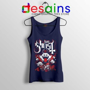 Papa Boo Ghost Navy Tank Top Mario and Yoshi Tank Tops Game