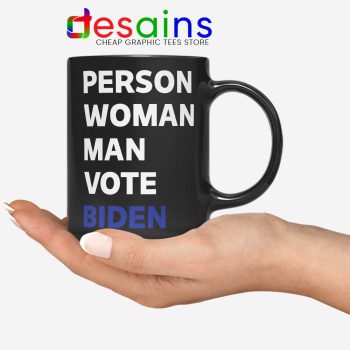 Person Woman Man Vote Biden Black Mug Vote Blue 2020 Coffee Mugs