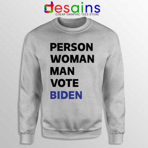 Person Woman Man Vote Biden Sport Grey Sweatshirt Vote Blue 2020 Sweaters