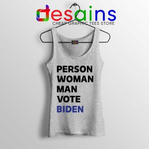 Person Woman Man Vote Biden Sport Grey Tank Top Vote Blue 2020