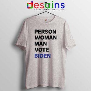 Person Woman Man Vote Biden Sport Grey Tshirt Vote Blue 2020 Tees