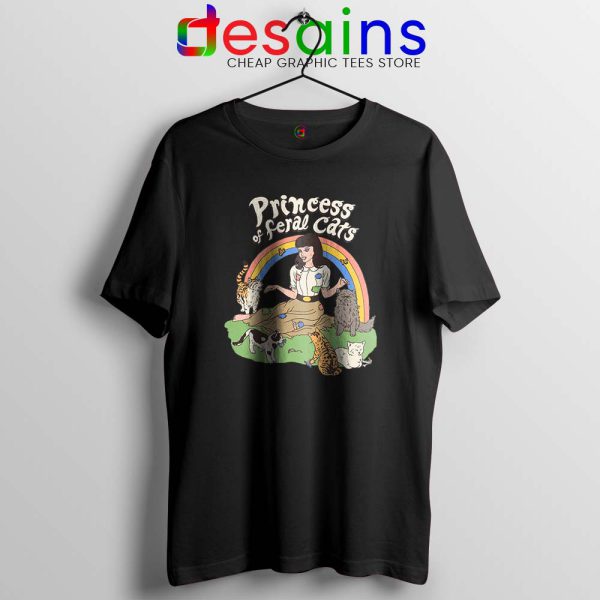 Princess Of Feral Cats Black Tshirt Disney Princess Cat Cheap Tee Shirts