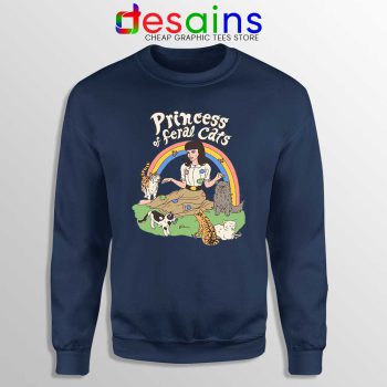 Princess Of Feral Cats Navy Sweatshirt Disney Princess Cat Sweaters