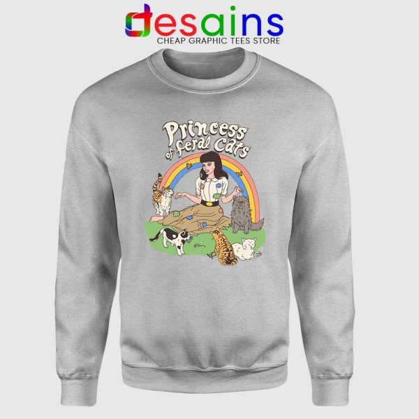 Princess Of Feral Cats Sport Grey Sweatshirt Disney Princess Cat Sweaters