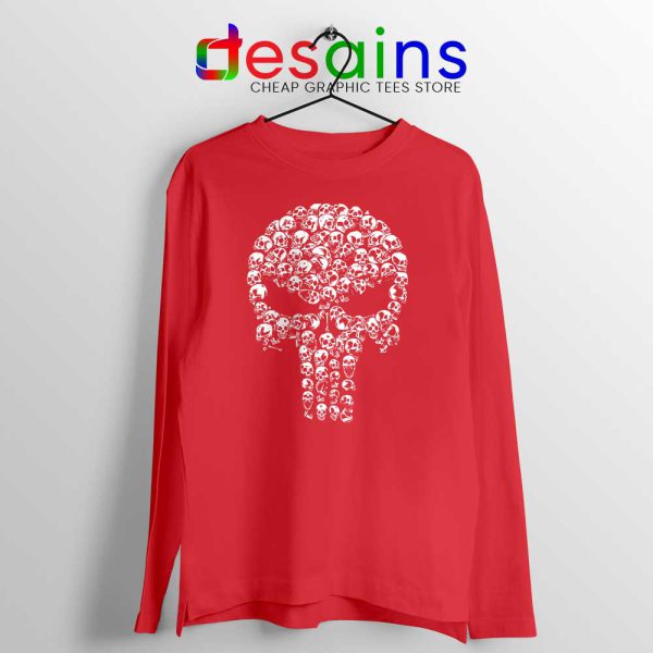 Punisher Skull Symbol Red Long Sleeve Tshirt The Punisher Logo Tees