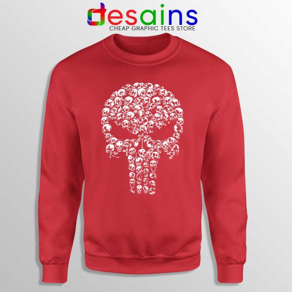 Punisher Skull Symbol Red Sweatshirt Marvel Comics Sweaters S-3XL