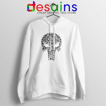 Punisher Skull Symbol White Hoodie Marvel Comics Jacket Hoodies