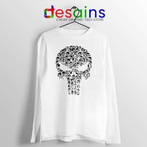 Punisher Skull Symbol White Long Sleeve Tshirt The Punisher Logo Tees