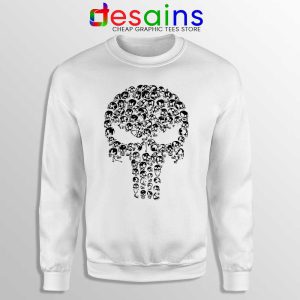 Punisher Skull Symbol White Sweatshirt Marvel Comics Sweaters S-3XL