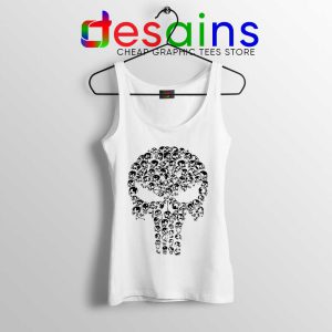 Punisher Skull Symbol White Tank Top Marvel Comics Tops Shirts