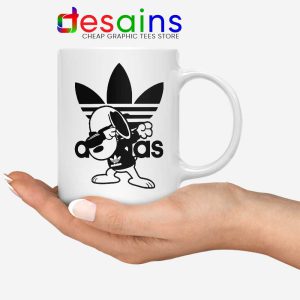 Snoopy Dab Three Stripes White Mug Funny Adidas Dog Ceramic Coffee Mugs