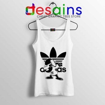 Snoopy Dab Three Stripes White Tank Top Funny Adidas Dog Tops S-3XL