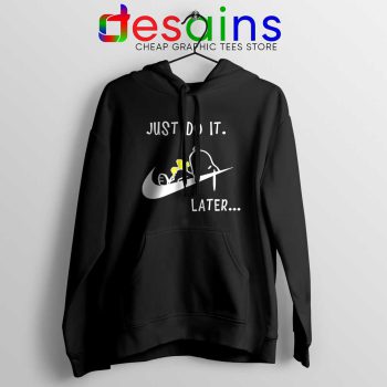 Snoopy Just Do it Later Black Hoodie Lazy Peanuts Dog Jacket