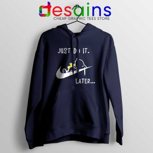 Snoopy Just Do it Later Navy Hoodie Lazy Peanuts Dog Jacket