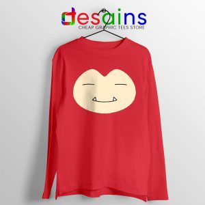 Snorlax Pokemon Go Red Long Sleeve Tshirt Snorlax Face Tees