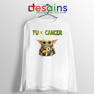 The Child does not like Cancer White Long Sleeve Tee Baby Yoda