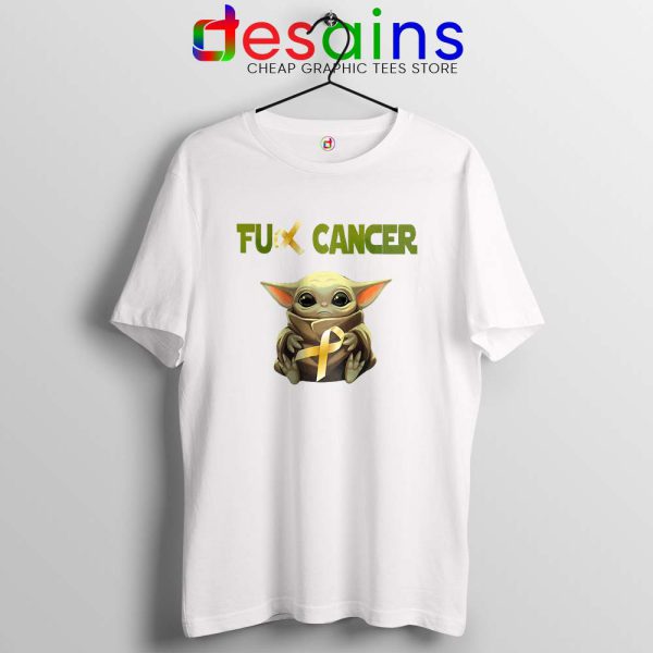 The Child does not like Cancer White Tshirt Baby Yoda Tee Shirts S-3XL