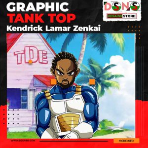 Zenkai Rap Saiyan Warrior Graphic Tank Top - Kendrick Lamar