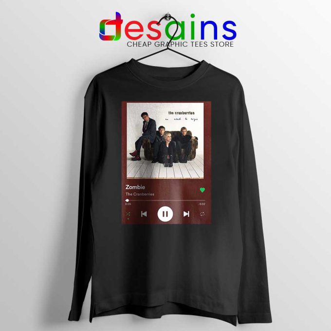 Zombie The Cranberries Long Sleeve Tee Rock Band Merch