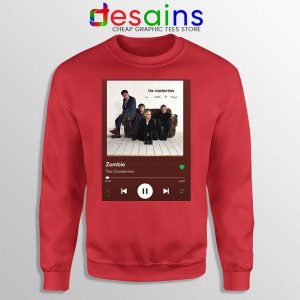 Zombie The Cranberries Red Sweatshirt Rock Band Merch Sweaters