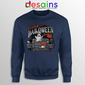 Indoor Halloween Navy Sweatshirt Quarantine 2020 Sweaters