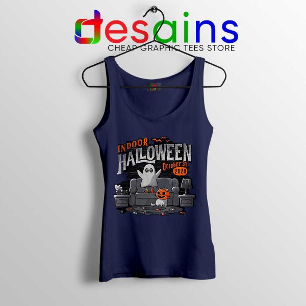 Indoor Halloween Navy Tank Top Quarantine Halloween 2020 Tops