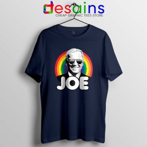 Joe Biden Pride Navy Tshirt Rainbow Flag Joe Tee Shirts