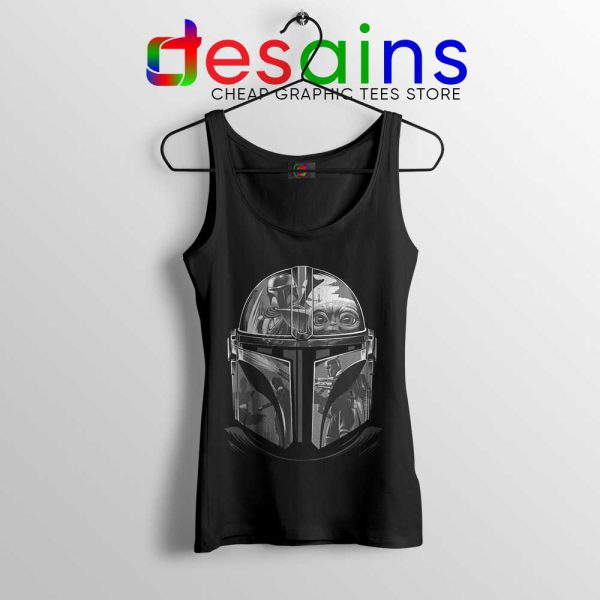 Mandalorian Helmet Tank Top Star Wars TV Series Tops Disney