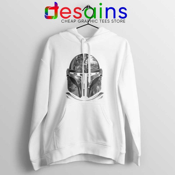 Mandalorian Helmet White Hoodie Star Wars TV Series Jacket