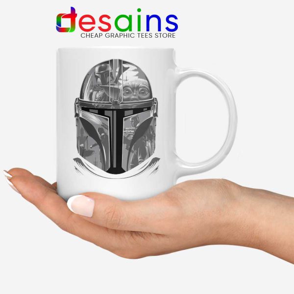 Mandalorian Helmet White Mug Star Wars Boba Fett Coffee Mugs