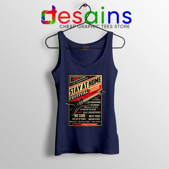Quarantine Festival Music Navy Tank Top Stay At Home Tops