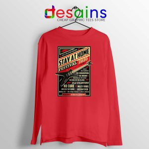 Quarantine Festival Red Long Sleeve Tee Stay At Home Tshirts