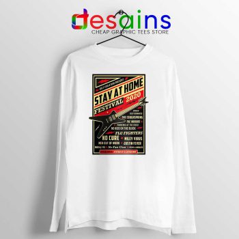 Quarantine Festival White Long Sleeve Tee Stay At Home Tshirts