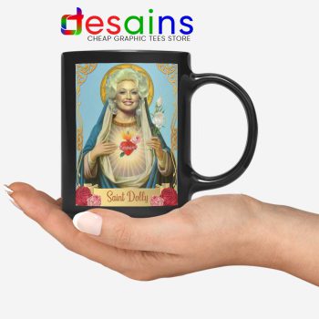 Saint Dolly Parton Black Mug American Singer Ceramic Coffee Mugs
