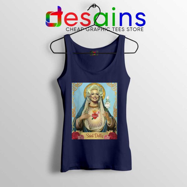 Saint Dolly Parton Navy Tank Top American Singer Tops S-3XL